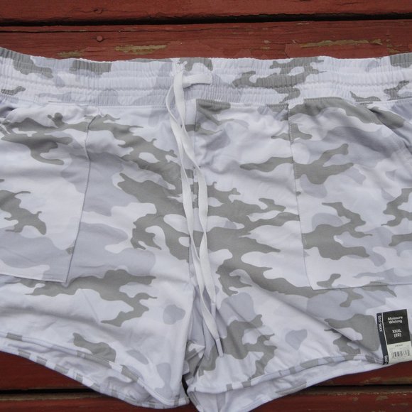 Athletic Works White Camo Gym moisture wicking Shorts, sz22~Soft~NWT~Per… - Picture 3 of 5